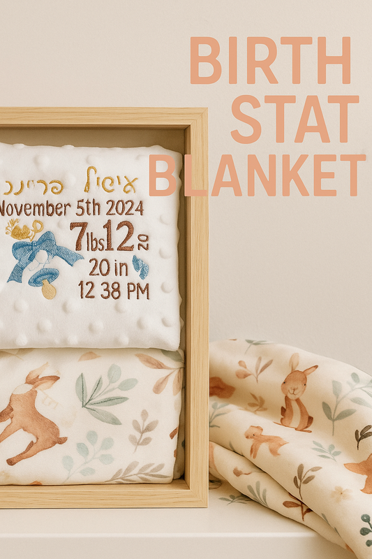 Personalized Birth Stat Blanket – 30x40