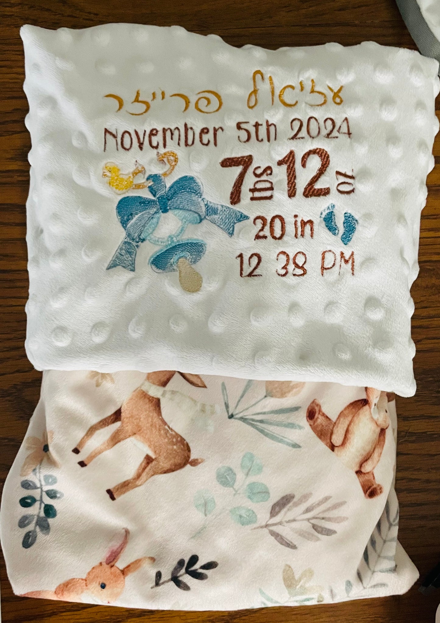 Personalized Birth Stat Blanket – 30x40